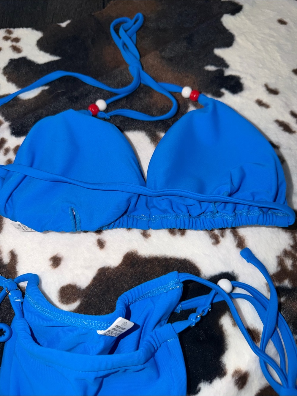 Blue String Triangle Bikini Set - Picture 5 of 7